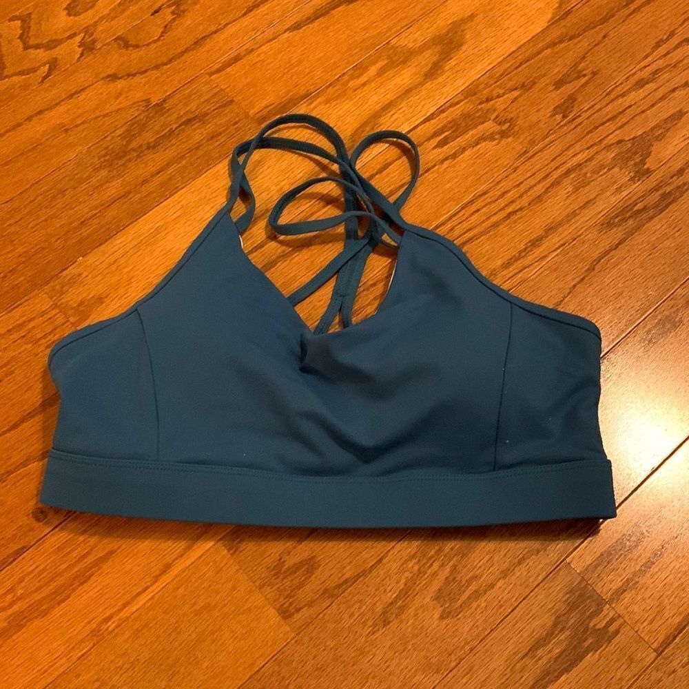 Sports bra large color blue green NWOT